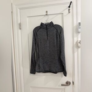 All in Motion heather gray quarter zip up high neck sports material sweatshirt